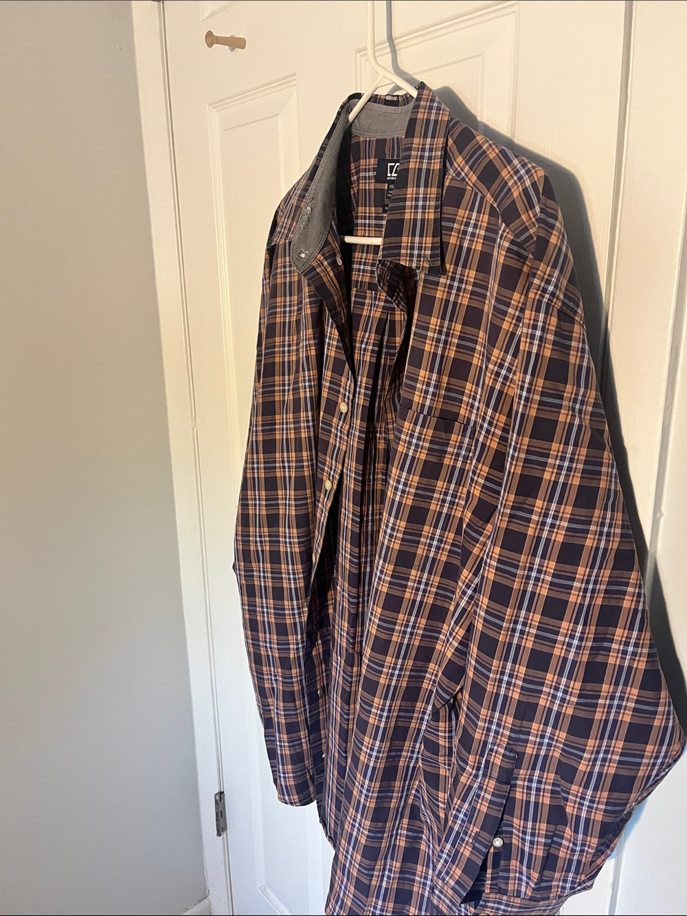 Cutter & Buck Navy and Brown Plaid Lightweight button up shirt Size 1XB Egyptian